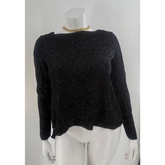 St. John Tops - ST. John Blouse Top Womens Large Evening Black Knitted Crossover Back Detail